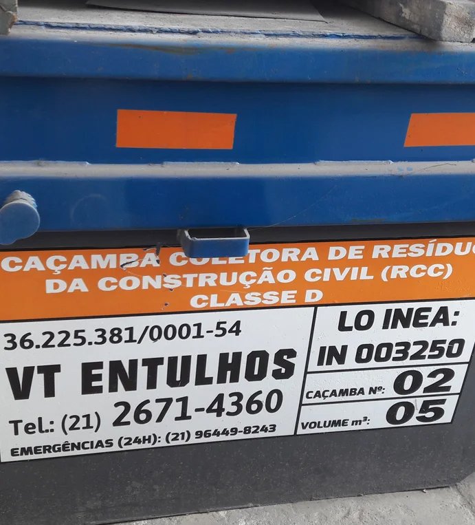 Caçamba para entulhos